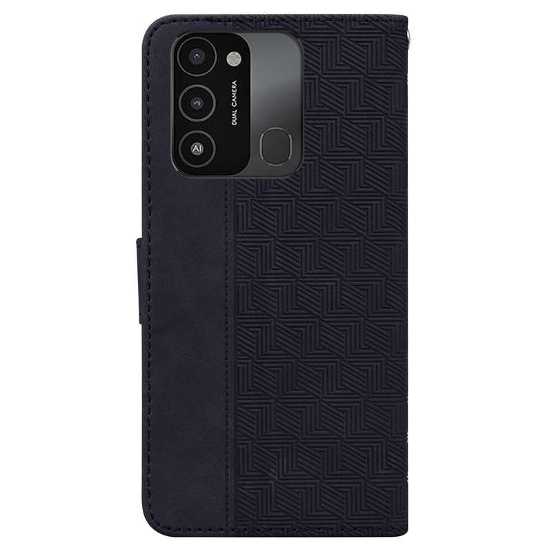 For Tecno Spark Go 2022 / Spark 8C Geometric Embossed Leather Phone Case(Black)