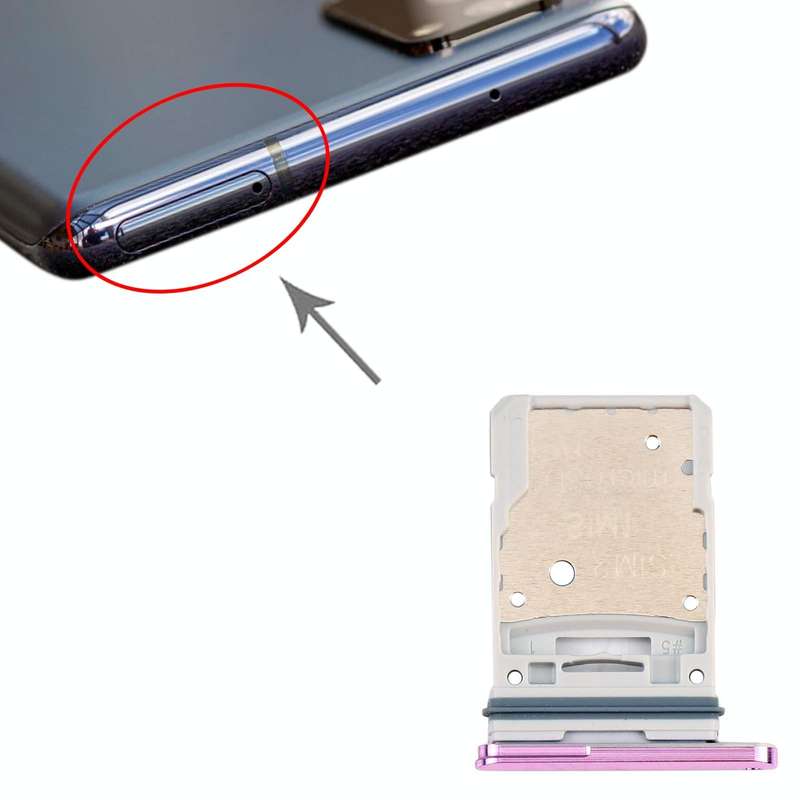 For Samsung Galaxy S20 FE 5G SM-G781B SIM Card Tray + Micro SD Card Tray (Purple)
