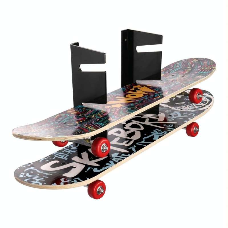 YX076 Wall Mount Four Wheel Skateboard Storage Bracket(Black)
