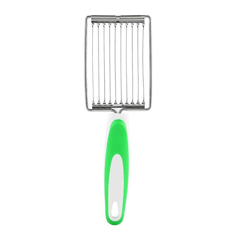 Tomato Luncheon Meat Slicer Non-slip Stainless Steel Fruit Cutter(Green)