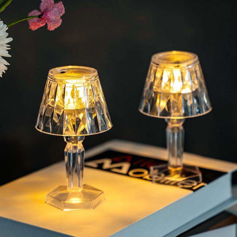 2 PCS 1.5V Diamond Ambience Desk Lamp LED Crystal Night Light, Spec: Lampshade