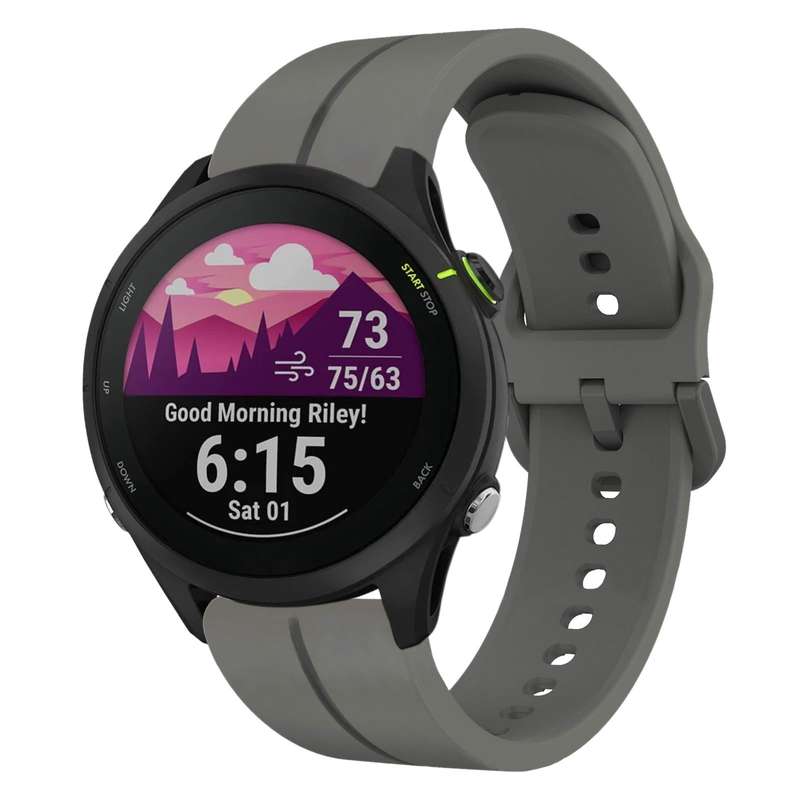 For Garmin Forerunner 255 Music 22mm Loop Silicone Watch Band(Dark Grey)