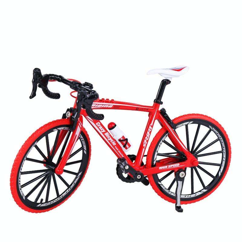 1:8 Scale Simulation Alloy Bicycle Model Mini Bicycle Toy Decoration(Race Bike-Red)