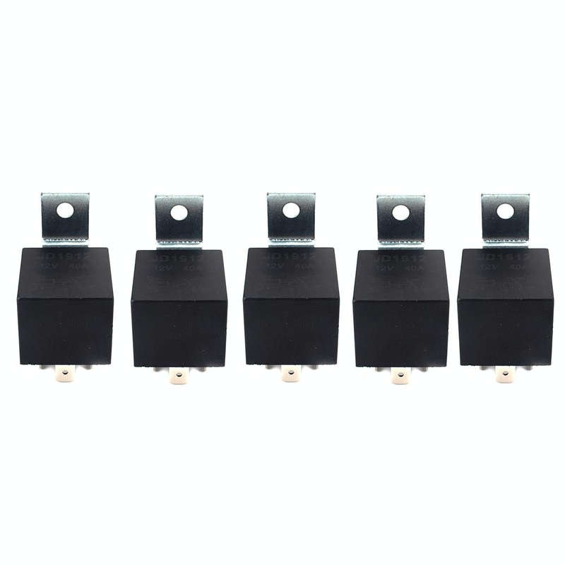 5 Pairs 12V Car Relay with Plum-shaped Waterproof Flame-retardant Socket