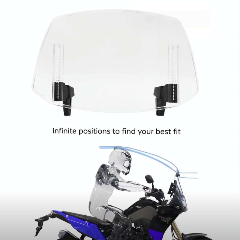 For Kawasaki / Honda / BMW / Yamaha Motorcycle Adjustable Windshield(Transparent Grey)