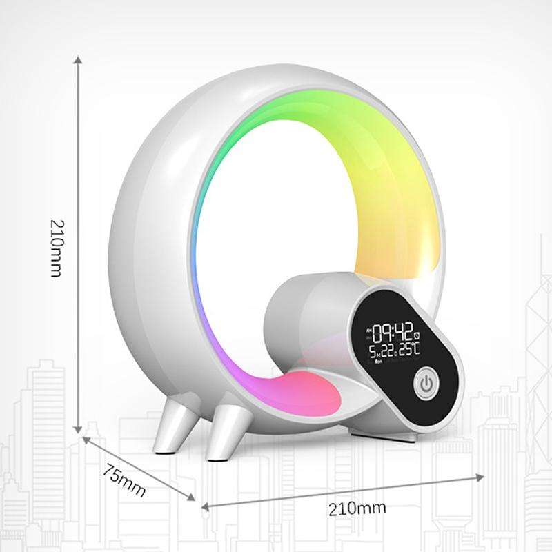 Multi-Functional RGBW Atmosphere Light Bluetooth Speaker Sunrise Wake-Up Lamp Digital Display Ala...
