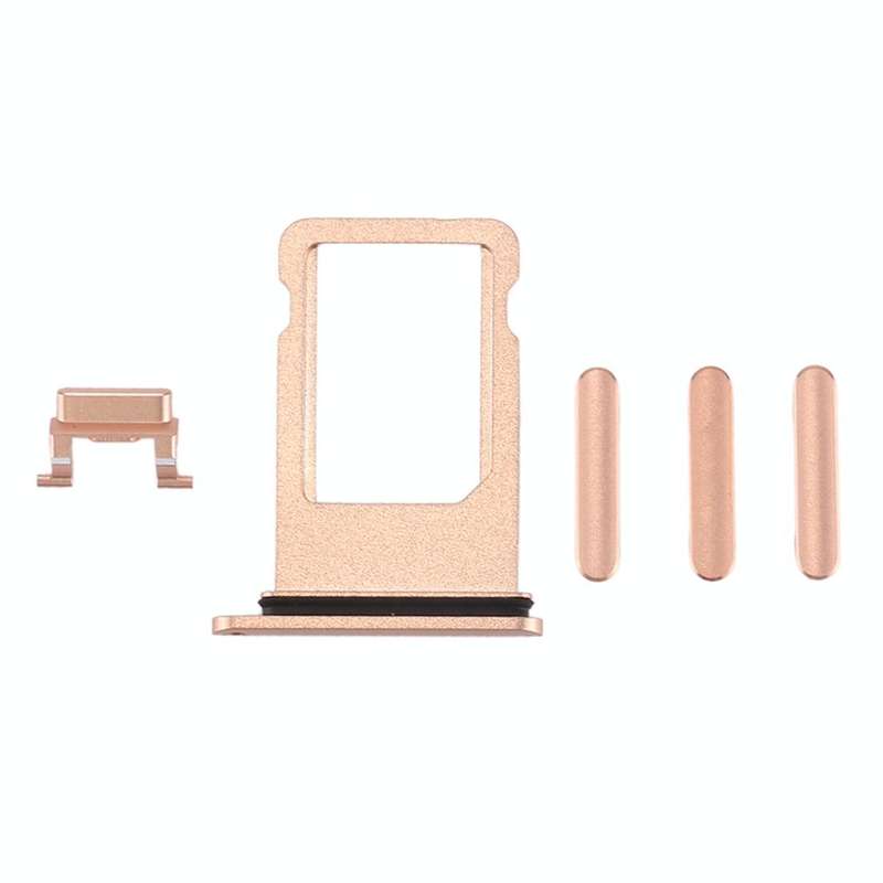 Card Tray + Volume Control Key + Power Button + Mute Switch Vibrator Key for iPhone 8 Plus(Gold)