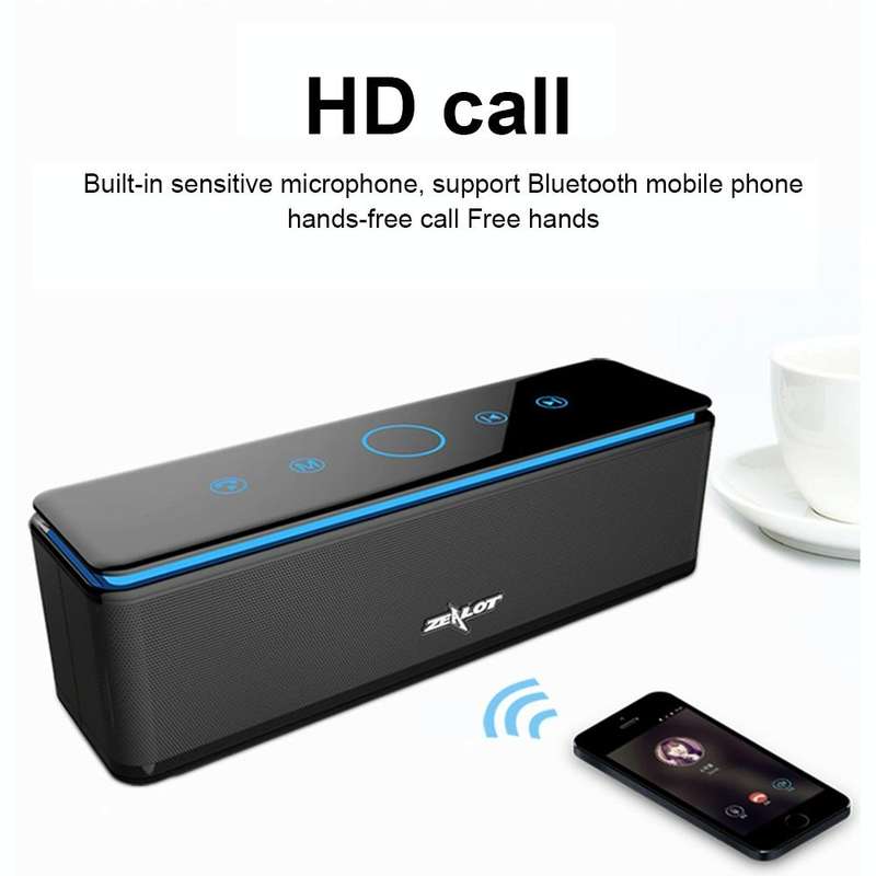 ZEALOT S7 Portable Smart Touch Stereo Bluetooth Speaker with Built-in Mic, Support Hands-Free Cal...