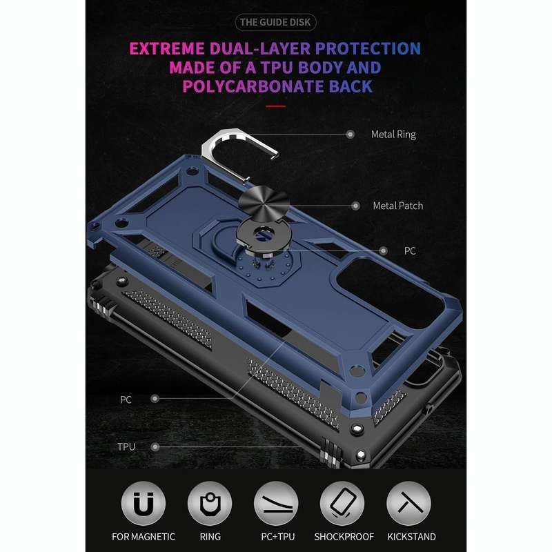 For Huawei P Smart 2021 Shockproof TPU + PC Protective Case with 360 Degree Rotating Holder(Blue)