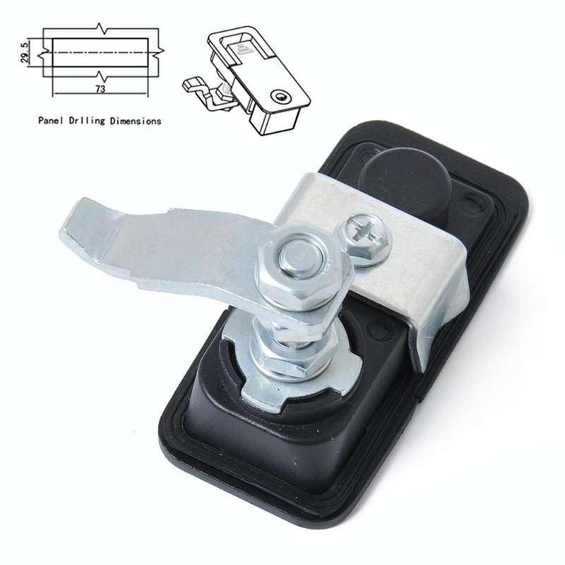 Adjustable Black Paddle Entry Door Latch & Keys Tool Box Lock for Trailer / Yacht / Truck