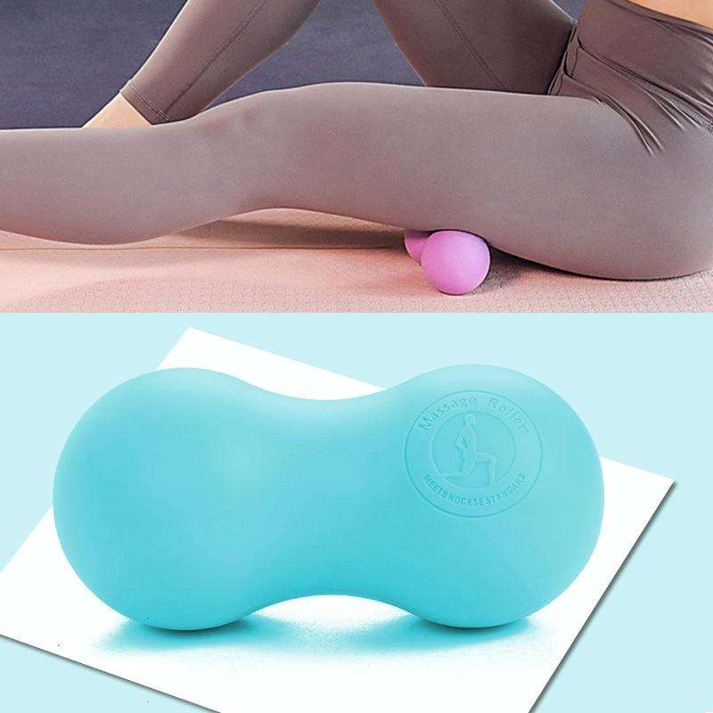 Fascia Ball Muscle Relaxation Yoga Ball Back Massage Silicone Ball, Specification: Flat Blue Pean...