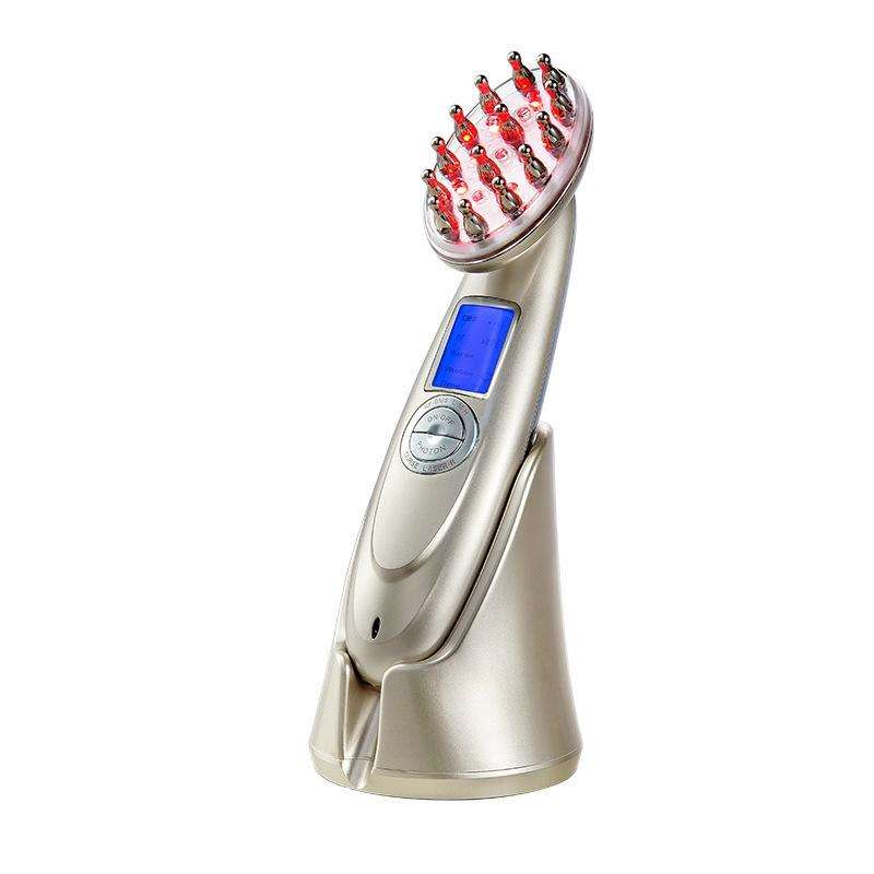 RF Hair Growth Comb Scalp Oil Control & Anti-Hair Loss Massager English Manual(Golden)