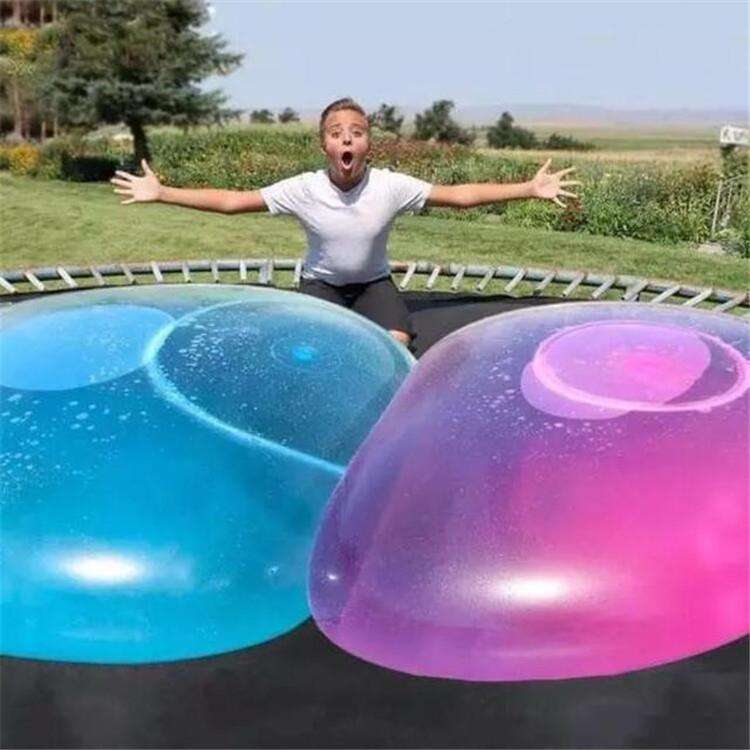 Bubble Ball TPR Blowing Balloon Racket Ball Toy, Size:Small(Random Color)