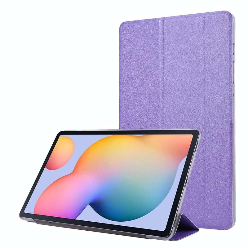 For Samsung Galaxy Tab S8 / Galaxy Tab S7 / T870 Silk Texture Three-fold Horizontal Flip Leather ...