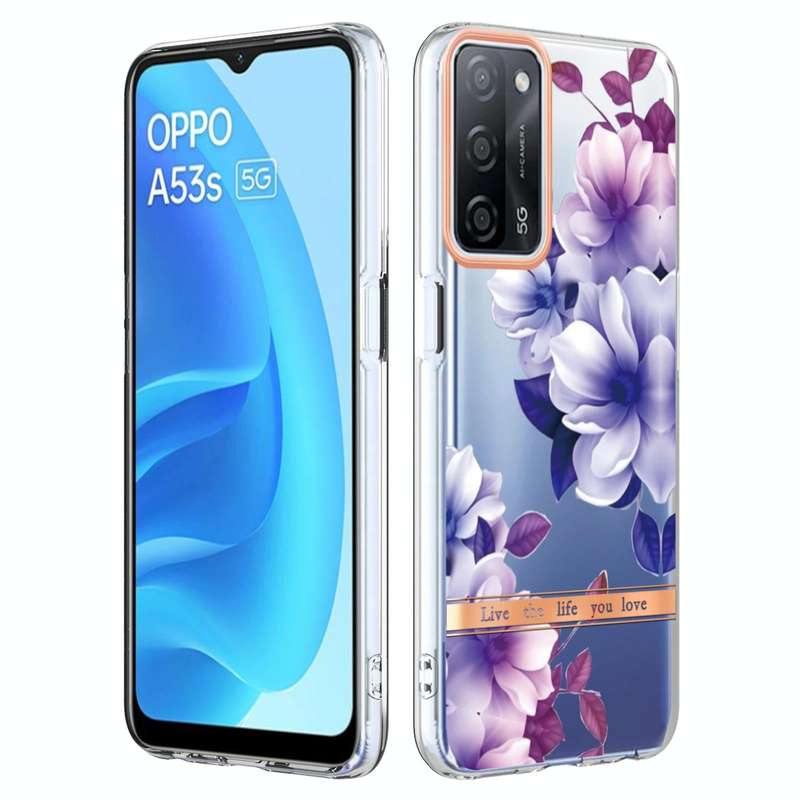 For OPPO A55 5G / A53S 5G / A54 4G / A16 / A54S 4G Flowers and Plants Series IMD TPU Phone Case(P...