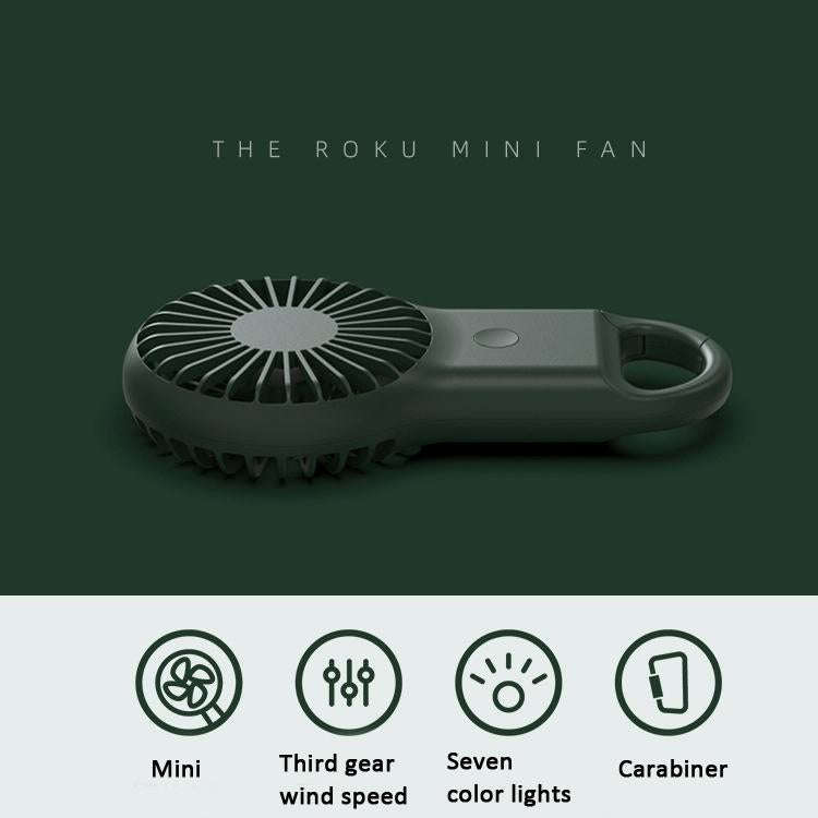 Handheld Pocket Mini Small Fan Portable Charging Outdoor USB Fan With 7 Color Light(Orange)