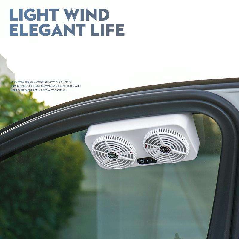 USB Interface Car Cooling Device Car Exhaust Air Circulation Exhaust Fan Car Changing Fan(White)