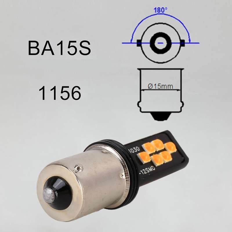 2 PCS 1156 DC9-16V / 3.5W Car Auto Turn Lights 12LEDs SMD-ZH3030 Lamps, with Constant Current(Yel...
