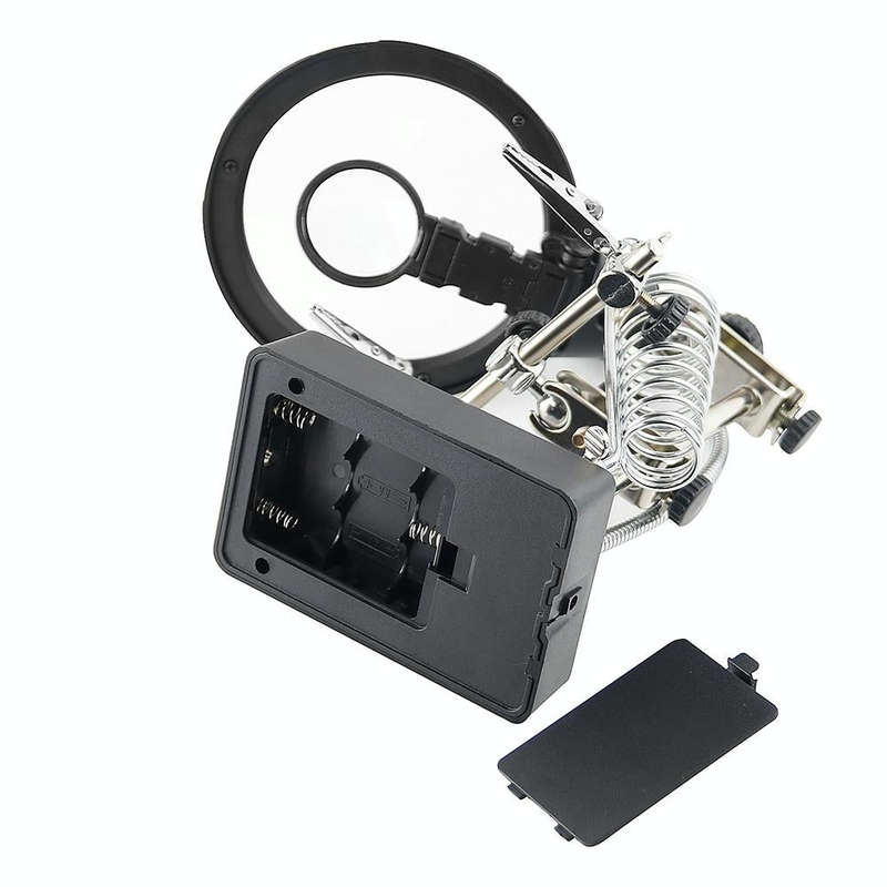 16129-C 2.5X/7.5X/10X LED Lighting Auxiliary Bracket Maintenance Magnifier(US Plug)