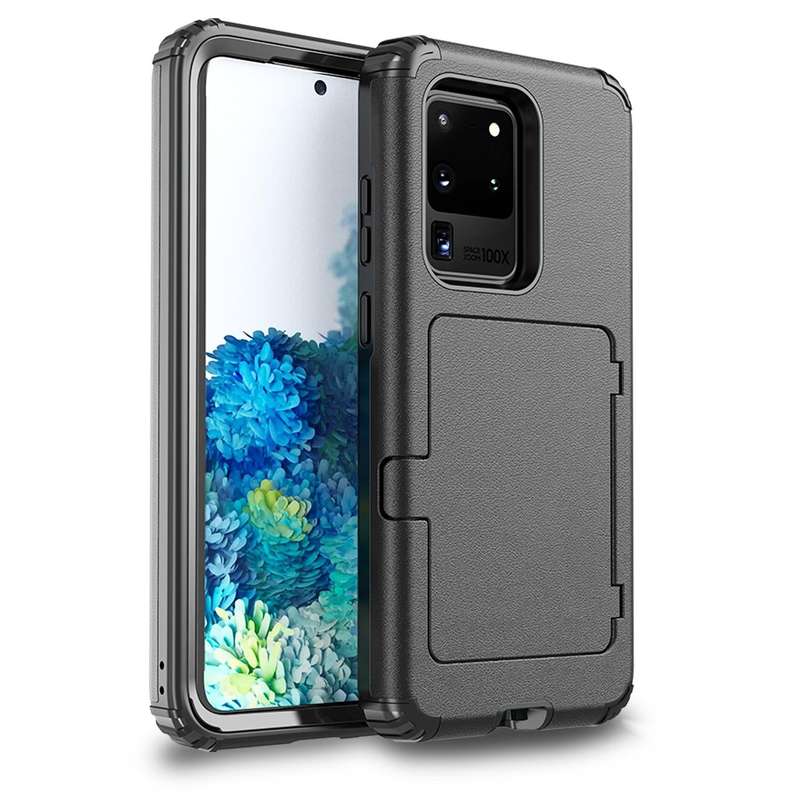 For Samsung Galaxy S20+ Dustproof Pressure-proof Shockproof PC + TPU Case with Card Slot & Mirror...