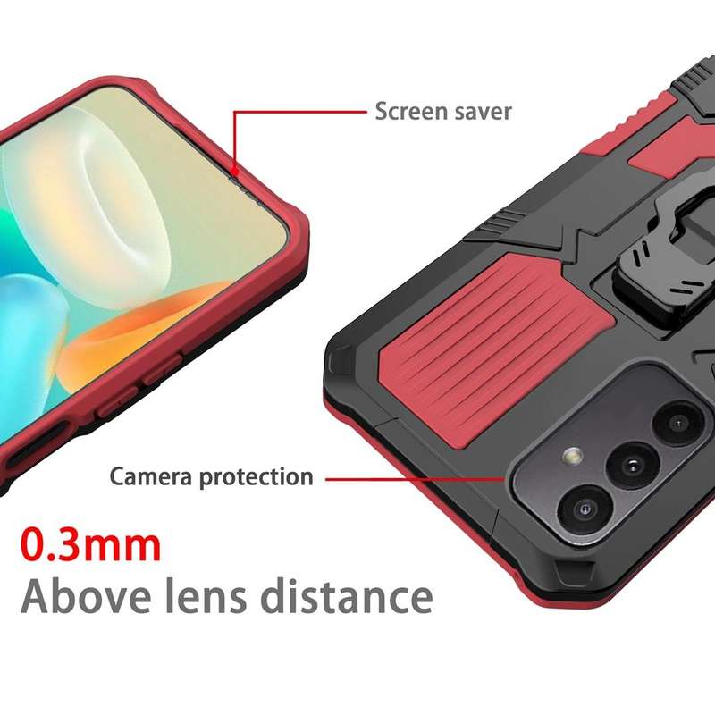 For Samsung Galaxy A24 4G Armor Warrior Shockproof PC + TPU Phone Case(Red)