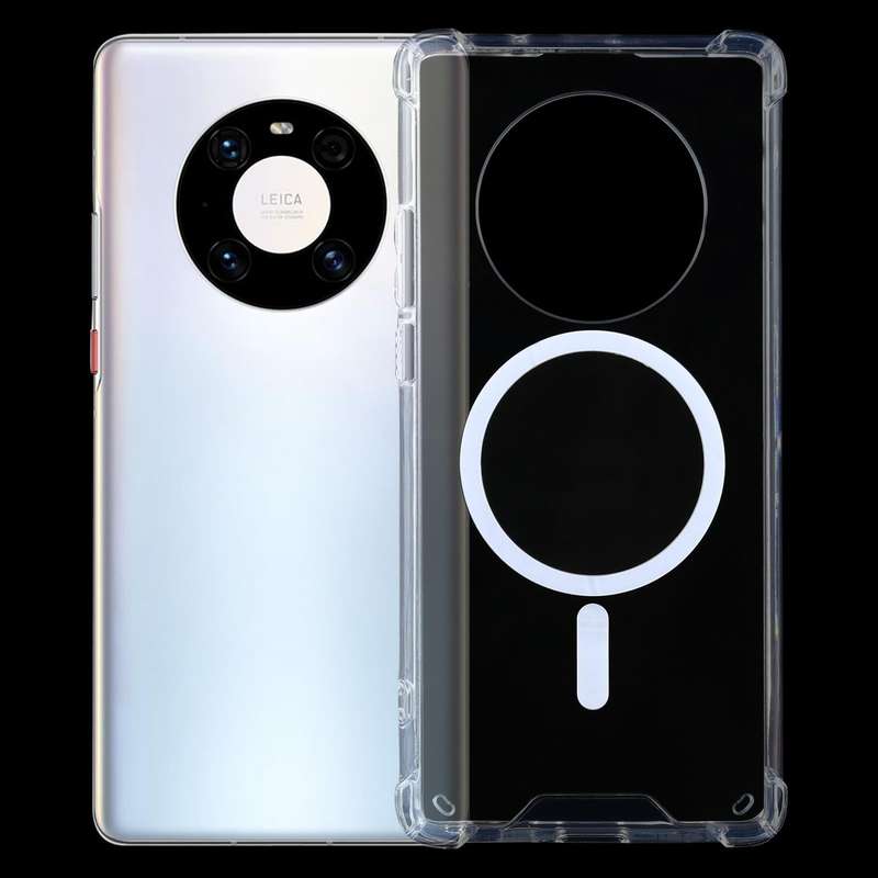 For Huawei Mate 40 Pro Magsafe Case Clear Four-corner Airbag Shockproof PC + TPU Case with Magnet...