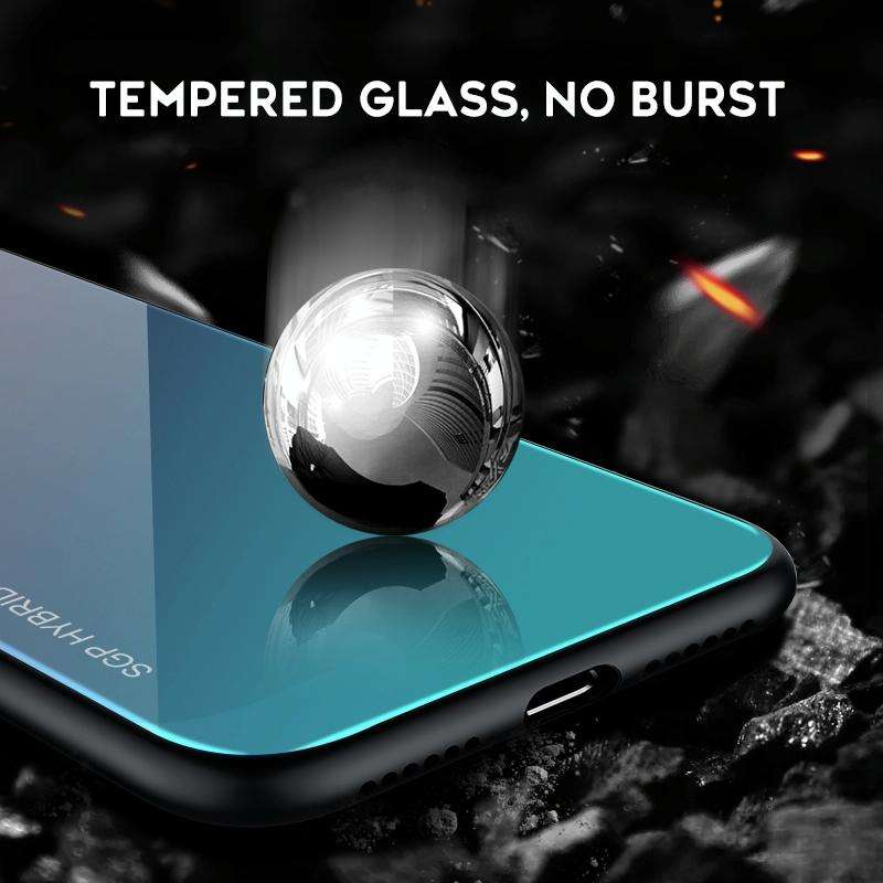 For Huawei Y7 (2019) / / Y7 Prime (2019) Gradient Color Glass Case(Red)