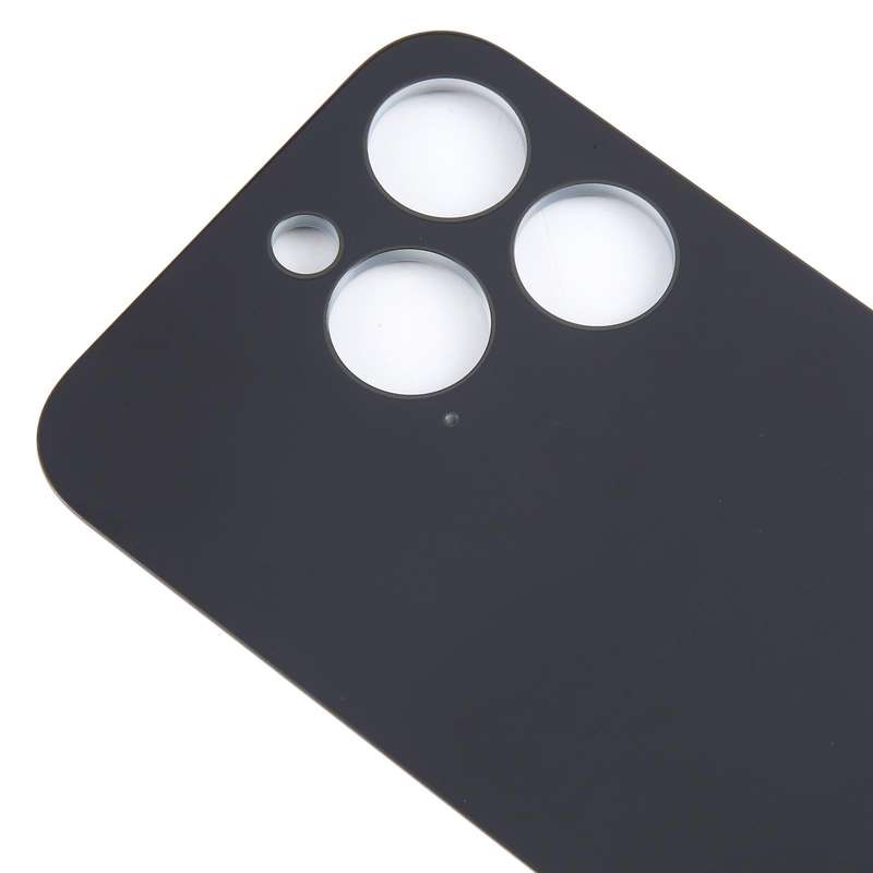 For iPhone 15 Pro Easy Replacement Big Camera Hole Glass Back Battery Cover(Black)