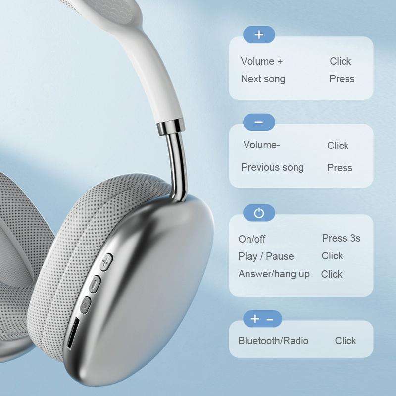 P9 Pro Max HiFi Sound Effect Noise Reduction Wireless Bluetooth Headset(Black)