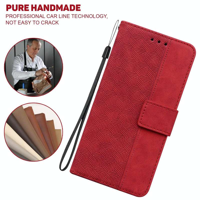 For Xiaomi 12 Lite Geometric Embossed Leather Phone Case(Red)