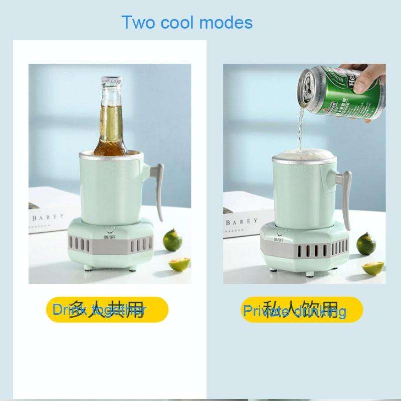 Fast Cooling Cup Mini Chilled Drinks Juice Desktop Quick-Freeze Cooling Drinks Cup, CN Plug(Green)