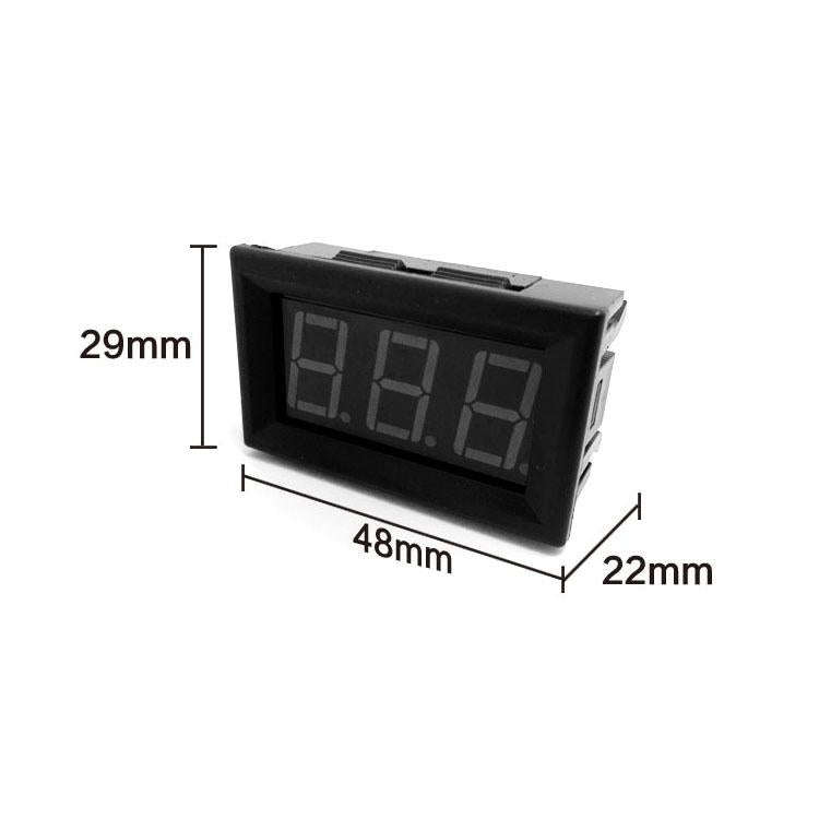 10 PCS 0.56 inch 3 Terminal Wires Digital Voltage Meter with Shell, Color Light Display, Measure ...