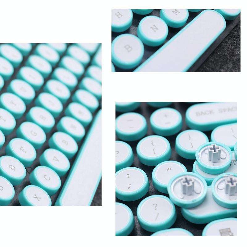 Steampunk Retro Mechanical Keyboard Keycap(Cyan)