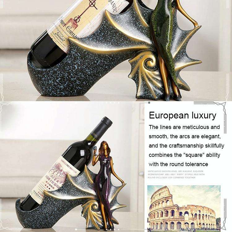 Blonde Shape Creative Red Wine Shelf Drain Rack Bottle Holder Ornament Resin Home Decoration (Pur...