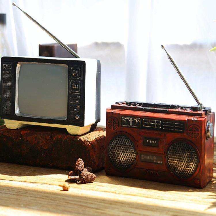 Vintage Radio TV Set Home Decoration Retro Craft Decoration, Style:Radio Silver