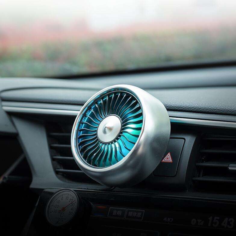 Automobile Multi-function Electric Fan Car Air Outlet USB Interface Mini Fan(Silver)