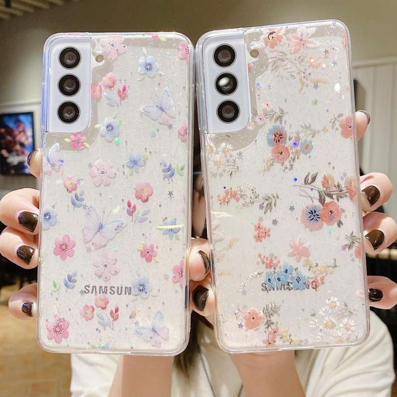 For Samsung Galaxy S23 FE 5G Fresh Small Floral Epoxy TPU Phone Case(D03 Floral Pink)