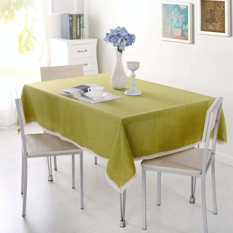 Decorative Tablecloth Imitation Linen Lace Table Cloth Dining Table Cover, Size:110x160cm(Grass G...