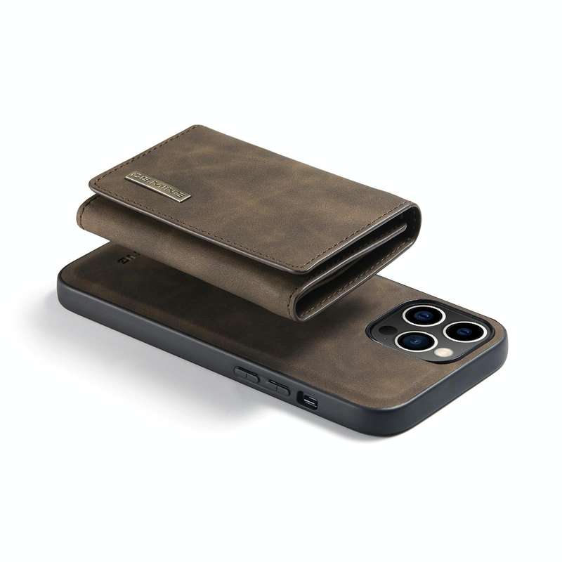 For iPhone 14 Pro DG.MING M1 Series 3-Fold Multi Card Wallet Leather Case(Coffee)