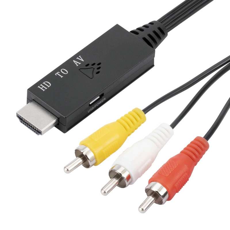 HDMI to AV 1080P HD Converter, Length: 1m(Black)