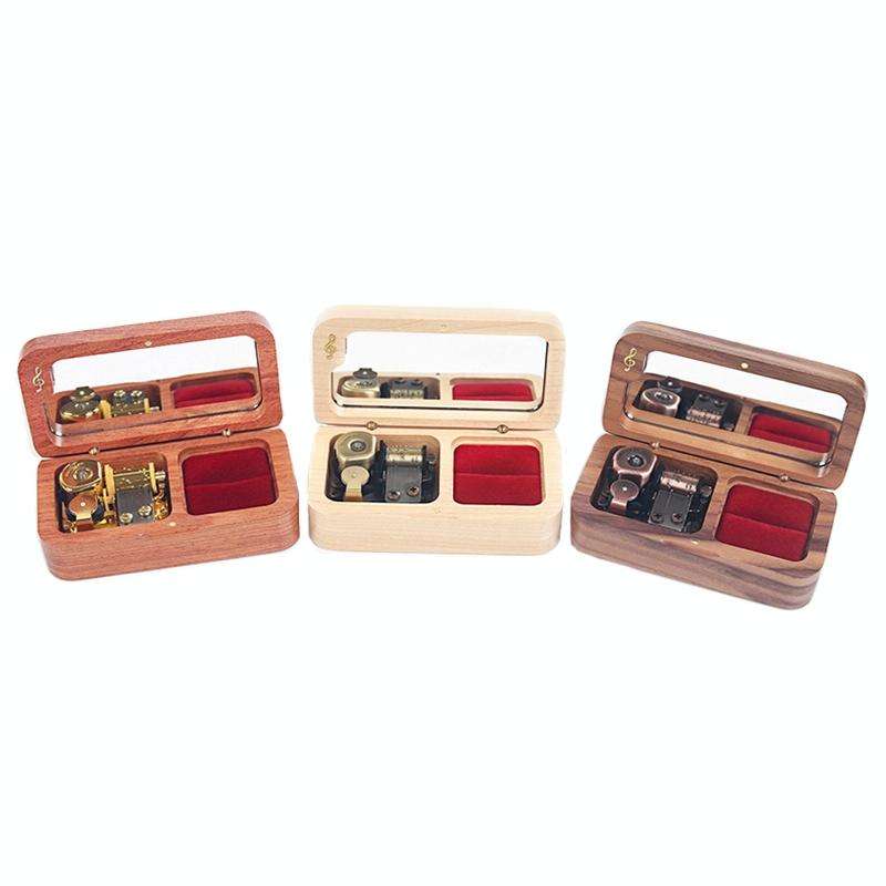 Wooden Music Box with Ring Storage Function, Spec: J280
