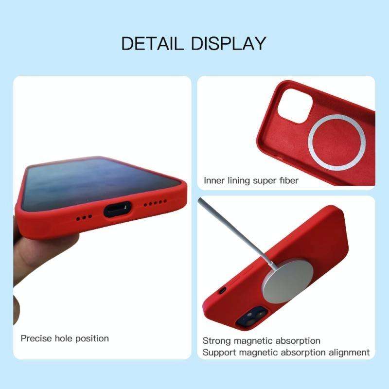 For iPhone 13 MagSafe Liquid Silicone Full Coverage Phone Case(Deep Green)