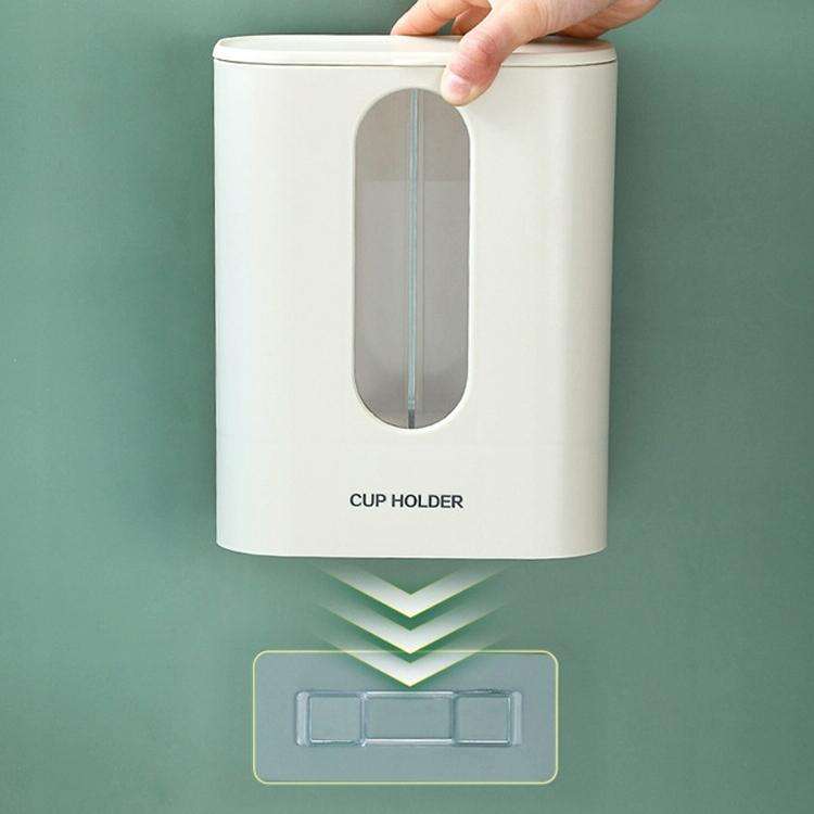 Household Punch-free Wall-mounted Disposable Paper Cup Taker Automatic Water Cup Holder Dispenser...