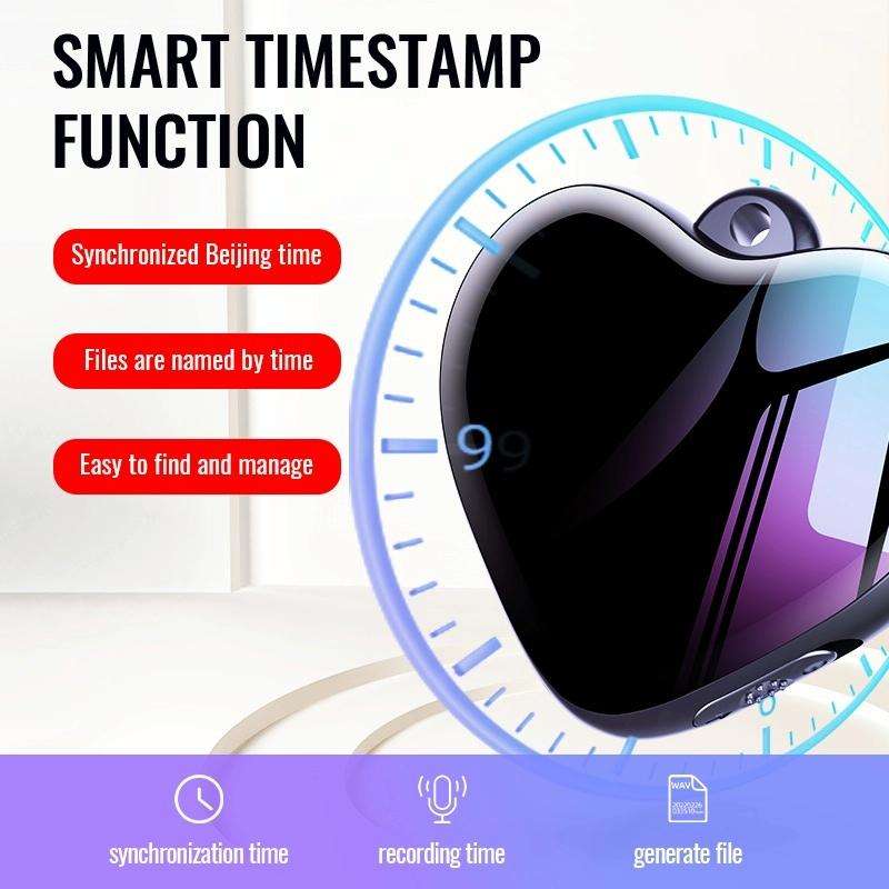 Q66 Heart Pendant Smart HD Noise Reduction Voice Control Recording Pen, Capacity:4GB