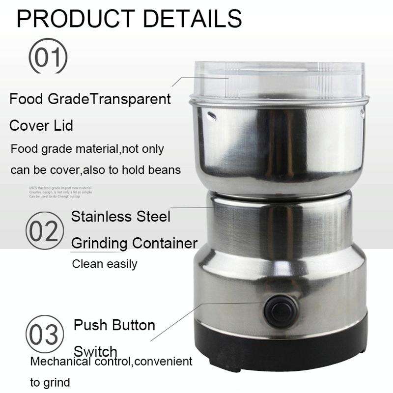 Multi-functional Coffee Grinder Stainless Electric Bean Grinder Herbal Medicine Grinding Machine,...