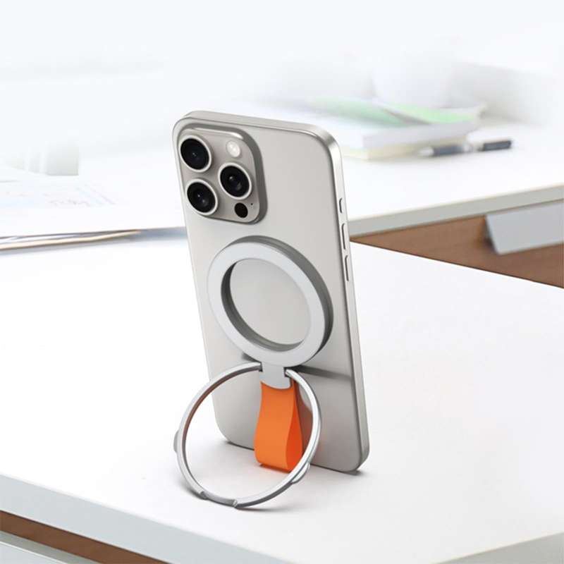 MagSafe Magnetic Pivot Stand Phone Ring Holder(Black + Orange)