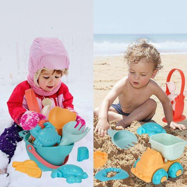 5 in 1 Outdoor Play Water Play Sand Soft Silicone Material Tool Children Play Water Toy Set