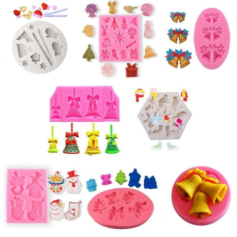 DIY Christmas Silicone Mold Elk Sleigh Cake Plaster Decoration Mold, Model: 50-235-B
