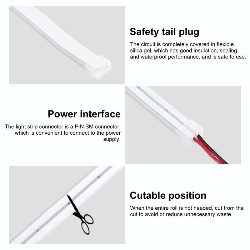 CJ-1206 12V 6A 5m IP65 Waterproof Silicone Neon LED Strip Light(White)