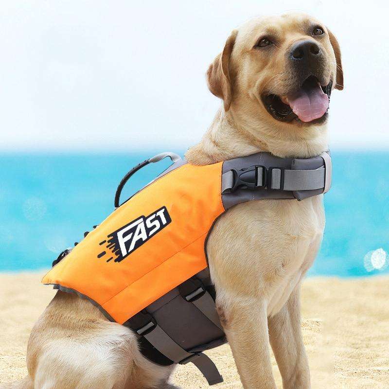 Reflective Printed Pet Dog Life Jacket Swimsuit, Size: S( Orange)